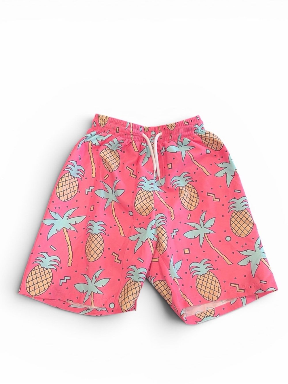 Boys Pink Pineapple Print Kids Swim Trunks size 7